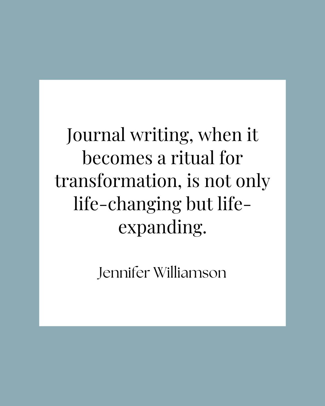 A quote about journaling against a colored background.
