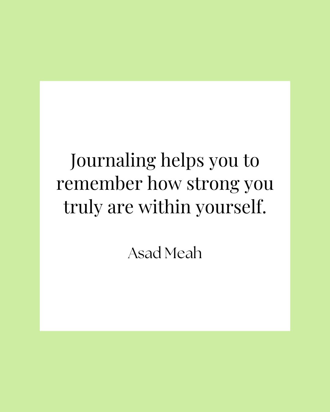 A quote about journaling against a colored background.