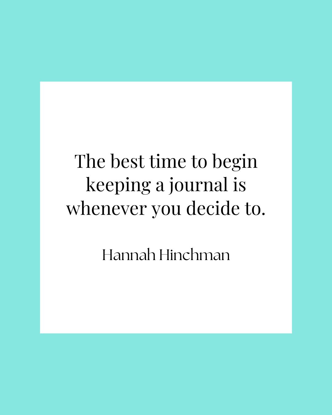 A quote about journaling against a colored background.